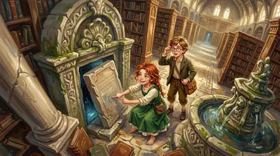 "Espere um minuto!", exclamou Elara, estalando os dedos. "Um mapa! A charada está descrevendo um mapa!" Ela apontou para uma inscrição pequena, quase invisível…