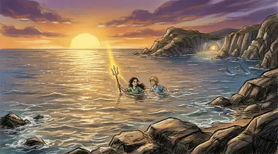 The Mermaid smiled, a wave of warmth washing over them. 'The trident is yours to safeguard,' she said, her form fading away. The Mermaid smiled, a wave of warmth washing over them. 'The trident is yours to safeguard,' she said, her form fading away.