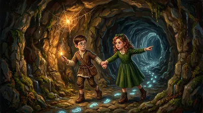 "We have to get it back!" Maya exclaimed, pulling Leo forward. They plunged into the dark passage. Leo fumbled for his flint and steel. "We have to get it back!" Maya exclaimed, pulling Leo forward. They plunged into the dark passage. Leo fumbled for his flint and steel.