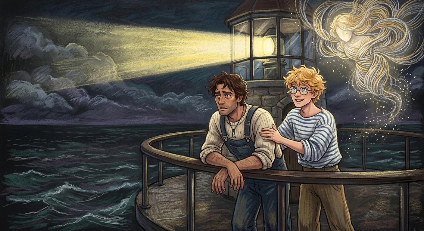 The beam swung around again, illuminating the dark, painted sea. "Another night, another empty horizon," Santiago sighed, leaning against the railing of the… The beam swung around again, illuminating the dark, painted sea. "Another night, another empty horizon," Santiago sighed, leaning against the railing of the…