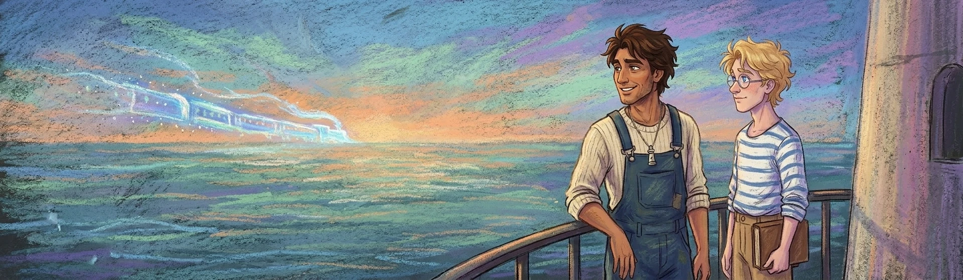 Back on the lighthouse balcony, watching the train disappear into the dawn, Santiago smiled. "We helped bring harmony to Singharaja!" Tane nodded. Back on the lighthouse balcony, watching the train disappear into the dawn, Santiago smiled. "We helped bring harmony to Singharaja!" Tane nodded.