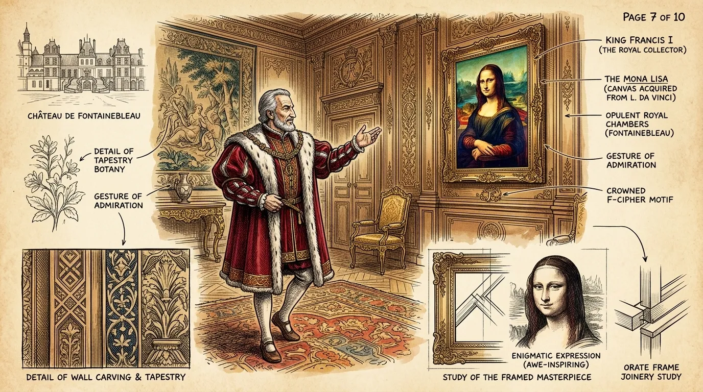 Leonardo never delivered the Mona Lisa to Francesco del Giocondo. He kept the painting with him, constantly refining it, until his death in France in 1519. Leonardo never delivered the Mona Lisa to Francesco del Giocondo. He kept the painting with him, constantly refining it, until his death in France in 1519.