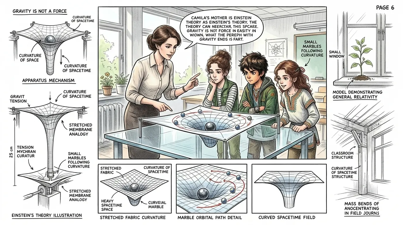 "But Einstein changed our understanding of gravity," Camila's mother says. "In the early 20th century, Albert Einstein introduced the theory of General… "But Einstein changed our understanding of gravity," Camila's mother says. "In the early 20th century, Albert Einstein introduced the theory of General…