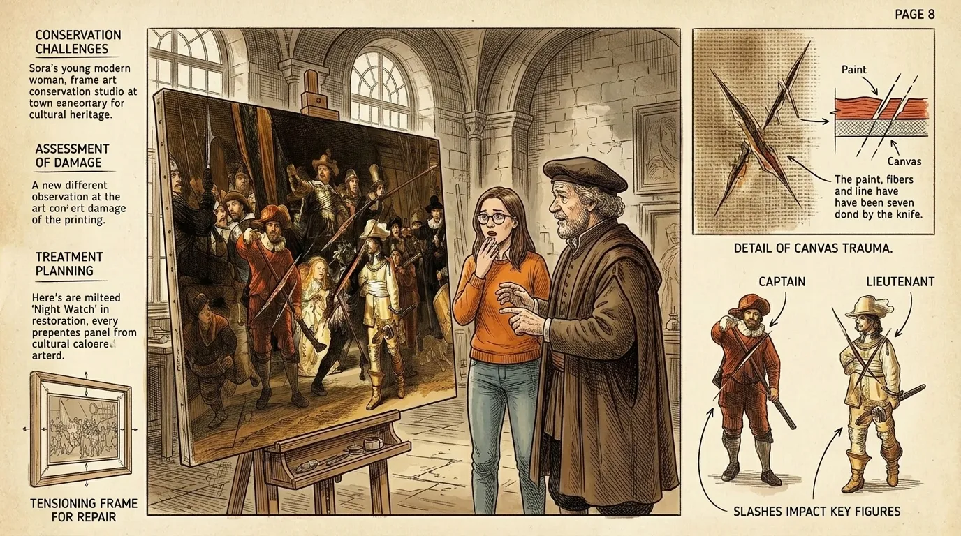 The Night Watch — Amsterdam, Netherlands — 1642 — page 8 illustration — Wonder Arts The Night Watch — Amsterdam, Netherlands — 1642 — page 8 illustration — Wonder Arts