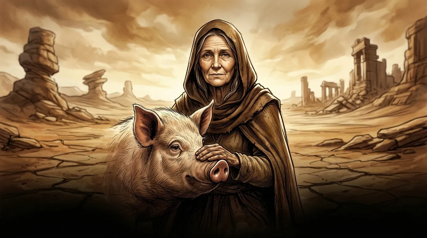 The Old Woman and Her Pig — 图书封面 — Wonder Tales