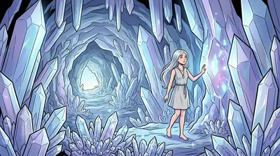 The crystal cave pulsed with an ethereal light, its depths echoing with melodies only Lyra could hear. Born within its shimmering walls, she felt a longing for… The crystal cave pulsed with an ethereal light, its depths echoing with melodies only Lyra could hear. Born within its shimmering walls, she felt a longing for…