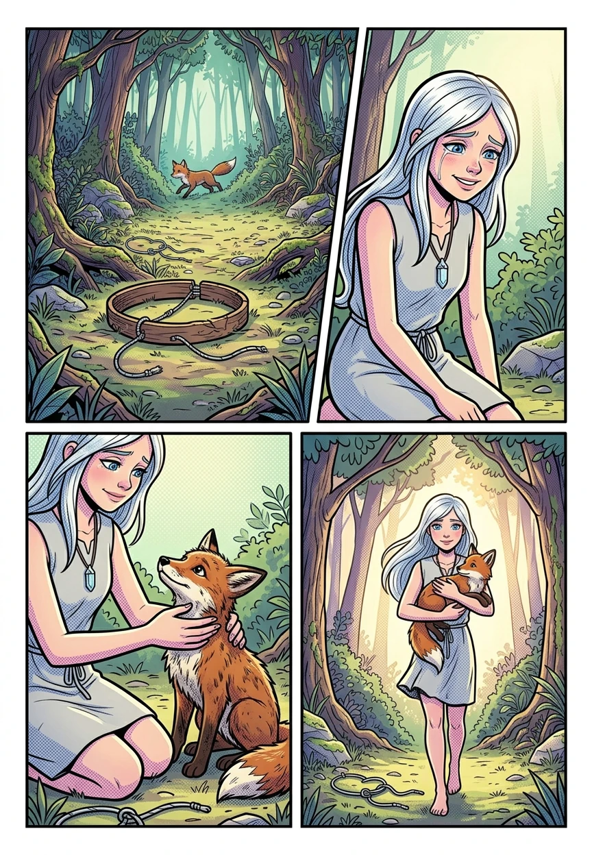 With gentle hands, Lyra freed the fox from the snare. As she did, a wave of exhaustion washed over her, a stark contrast to the relief radiating from the… With gentle hands, Lyra freed the fox from the snare. As she did, a wave of exhaustion washed over her, a stark contrast to the relief radiating from the…