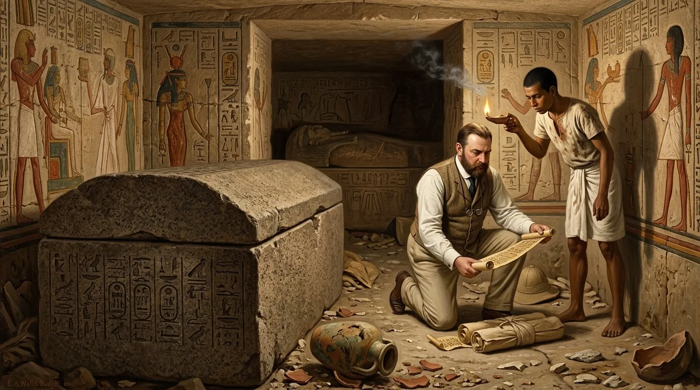 Deep within the necropolis of Thebes, cool air met the desert heat as E.