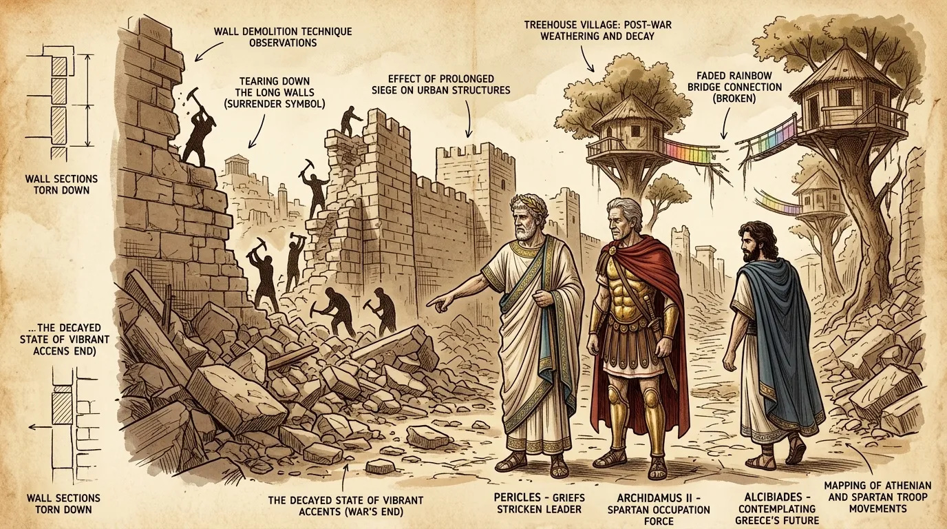 An illustrated page from “The Peloponnesian War — Ancient Greece (431 BC, Greece)”, a story in Wonder History