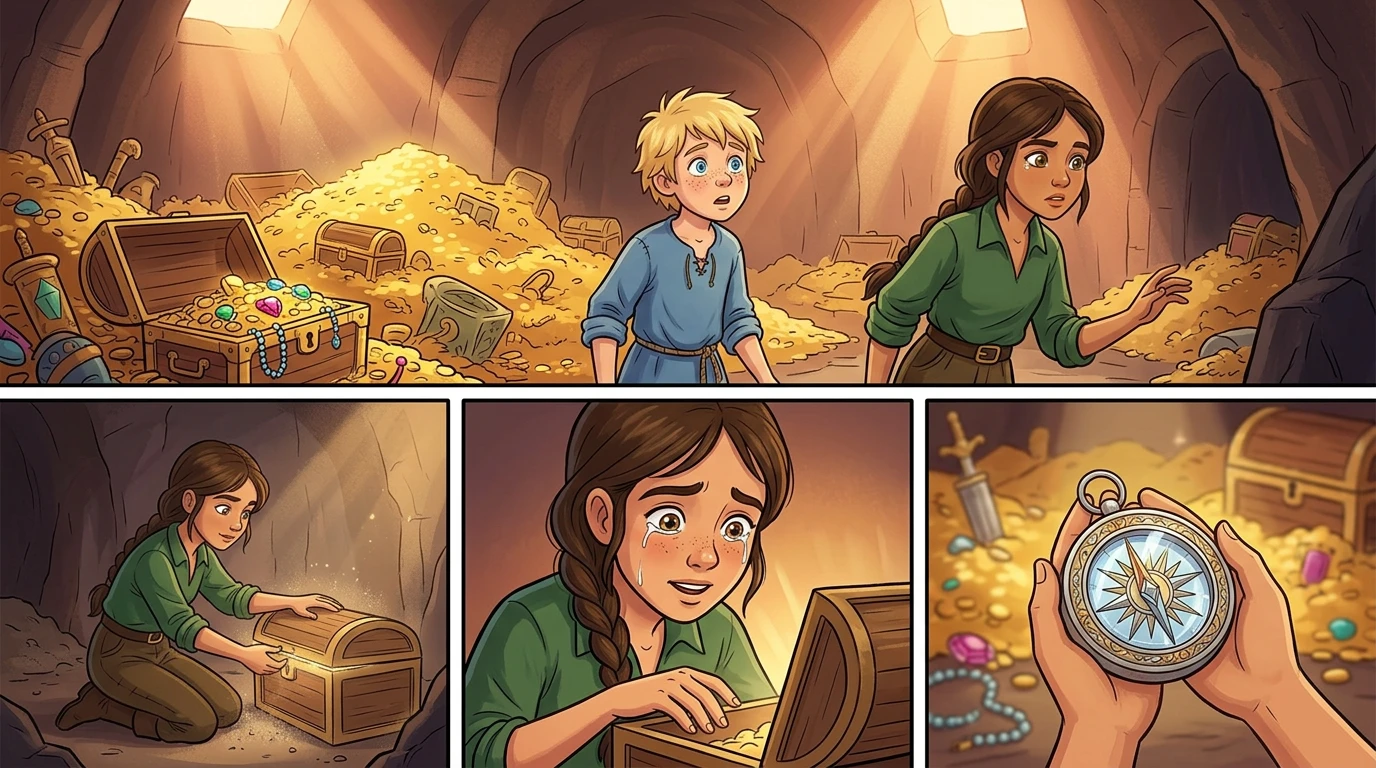 Inside the passage, chests overflowed with gold doubloons, jewels, and ancient artifacts. But it wasn't the treasure that caught their eye. Inside the passage, chests overflowed with gold doubloons, jewels, and ancient artifacts. But it wasn't the treasure that caught their eye.