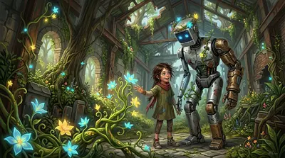机器人的好朋友 — page 9 illustration — Wonder Books