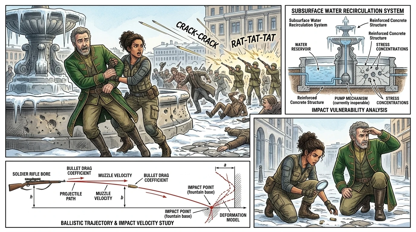 The Tsar's soldiers opened fire on the unarmed crowd. "Bloody Sunday!" someone screamed as people fell to the ground. Nadia and Dimitri dove for cover behind a…