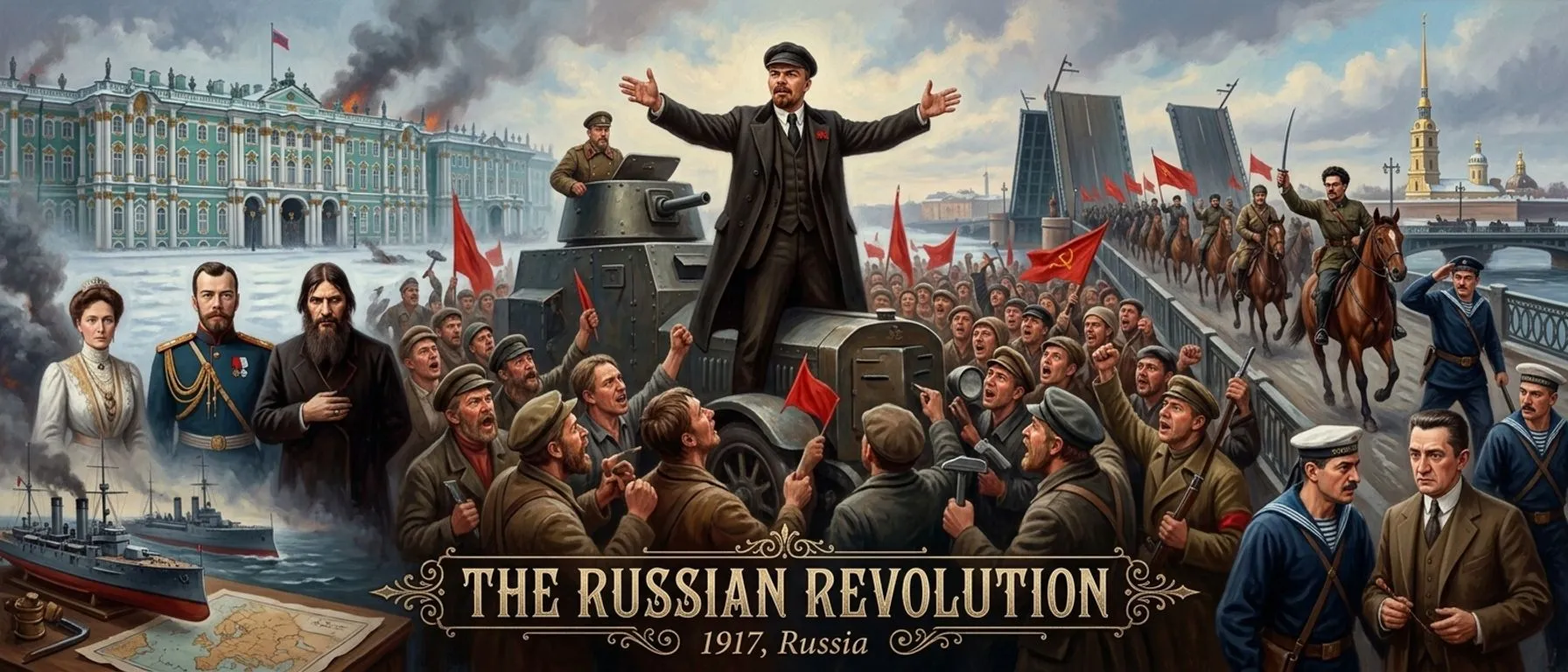 Die Russische Revolution (1917, Russland) — Buchcover — Wonder History
