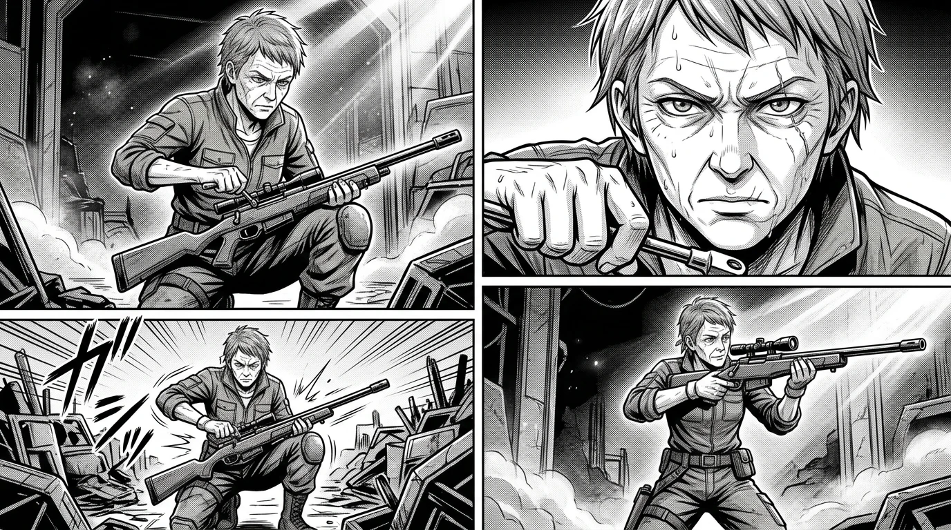 "Another day, another scrap heap," grumbled Riva, Kael's mentor, as she tightened a bolt on her energy rifle. Her face was a roadmap of old battles; she knew…