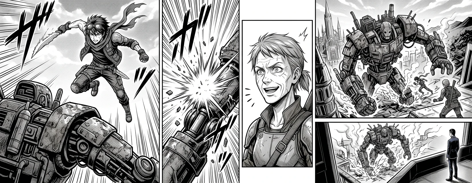 He lunged forward, channeling all his energy into a single, desperate strike. The blade met metal with a deafening screech.