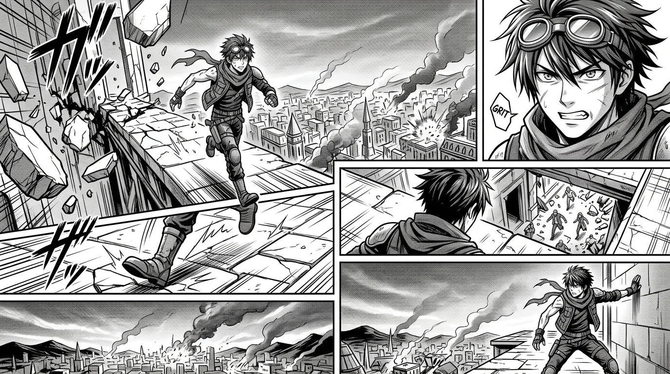 The city was falling apart! The sky had turned grey, and chaos reigned, But Kael knew that to fix it, he had to move through it, and fast.