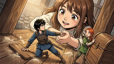 It was a young girl, no older than ten, her face filled with wonder. She gently reached out her hand. "Are you... okay?" she whispered. It was a young girl, no older than ten, her face filled with wonder. She gently reached out her hand. "Are you... okay?" she whispered.