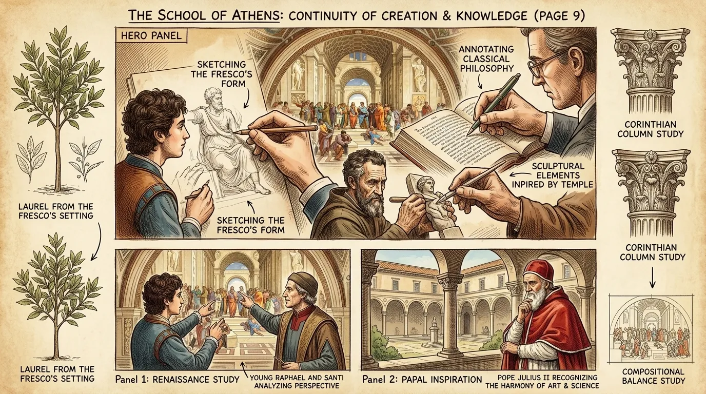 Over the centuries, The School of Athens has continued to inspire artists and scholars. Its composition has been emulated in countless artworks, and its themes… Over the centuries, The School of Athens has continued to inspire artists and scholars. Its composition has been emulated in countless artworks, and its themes…