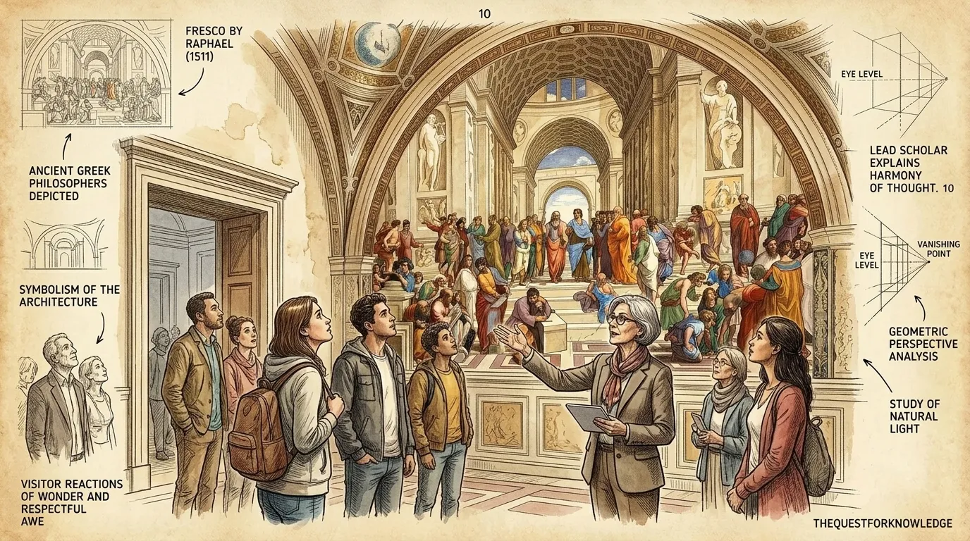 Today, The School of Athens remains in the Stanza della Segnatura, Vatican City, drawing visitors from around the globe. Today, The School of Athens remains in the Stanza della Segnatura, Vatican City, drawing visitors from around the globe.