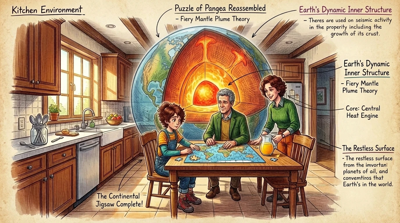 Greta betrachtete das fertige Puzzle, eine perfekte Karte einer unruhigen, lebendigen Welt. „Die gesamte Erdoberfläche ist also ein riesiges, sich bewegendes… Greta betrachtete das fertige Puzzle, eine perfekte Karte einer unruhigen, lebendigen Welt. „Die gesamte Erdoberfläche ist also ein riesiges, sich bewegendes…