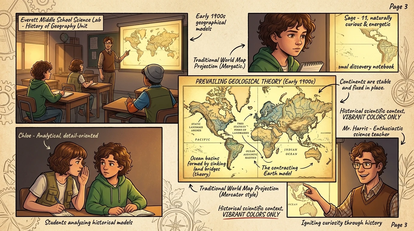Mr. Harris smiled, "To solve that mystery, we have to travel back in time to the early 1900s, when maps showed the continents, but no one knew the biggest… Mr. Harris smiled, "To solve that mystery, we have to travel back in time to the early 1900s, when maps showed the continents, but no one knew the biggest…