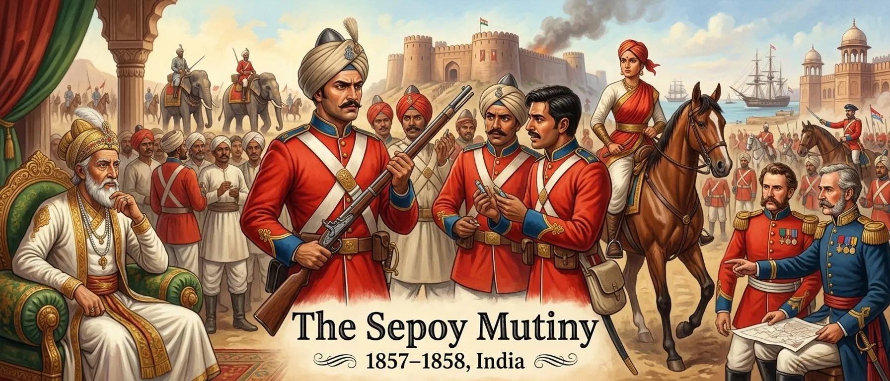 The Sepoy Mutiny (1857–1858, India) — book cover — Wonder History The Sepoy Mutiny (1857–1858, India) — book cover — Wonder History