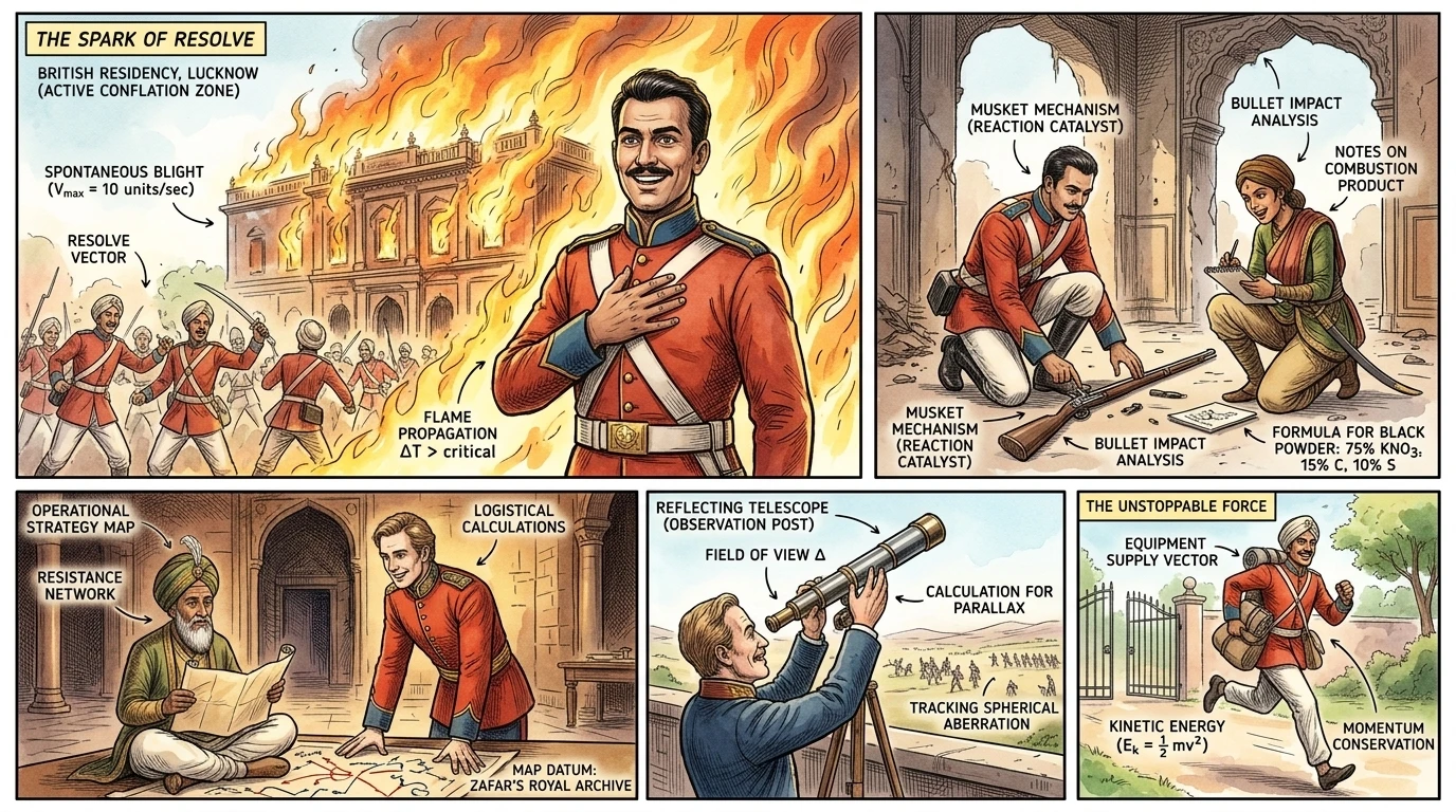 Flames licked at the edges of the British Residency in Lucknow. Dharmaveer shouted above the din, "They will never extinguish the fire of our resolve!" Sepoys… Flames licked at the edges of the British Residency in Lucknow. Dharmaveer shouted above the din, "They will never extinguish the fire of our resolve!" Sepoys…