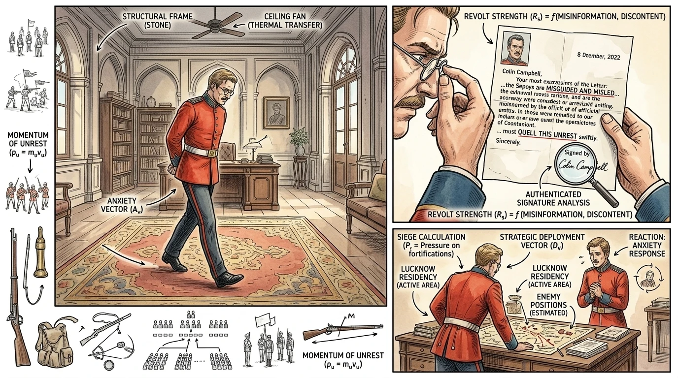 Henry Lawrence, the British Resident, paced anxiously in his office. "Order must be maintained," he muttered, adjusting his spectacles. Henry Lawrence, the British Resident, paced anxiously in his office. "Order must be maintained," he muttered, adjusting his spectacles.