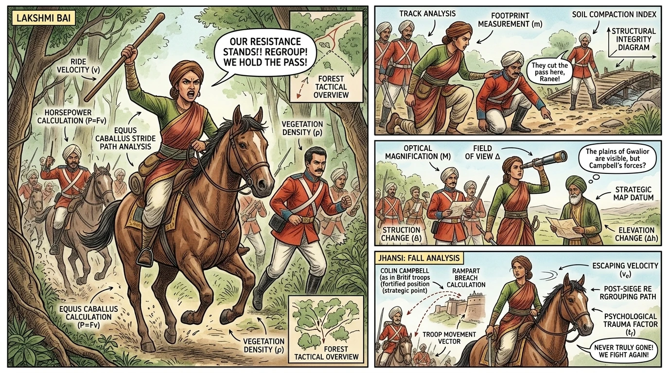 Lakshmi Bai, sword in hand, led her troops with unmatched bravery. She shouted, "Do not yield! For Jhansi!" She rode through the forest. Lakshmi Bai, sword in hand, led her troops with unmatched bravery. She shouted, "Do not yield! For Jhansi!" She rode through the forest.
