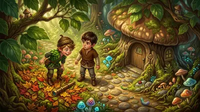 “你听说星图失踪的事了吗？”荆棘气喘吁吁地问道，他们滑到一扇雕成巨大蘑菇的教室门外，停了下来。皮普金的眼睛睁大了。