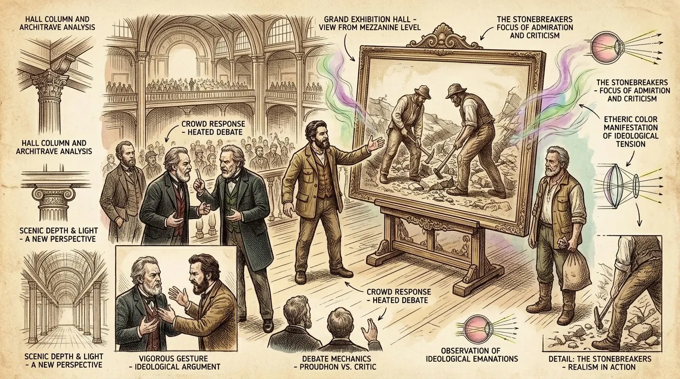 When The Stonebreakers was exhibited, it was met with harsh criticism. Many critics found the subject matter too low and vulgar. When The Stonebreakers was exhibited, it was met with harsh criticism. Many critics found the subject matter too low and vulgar.