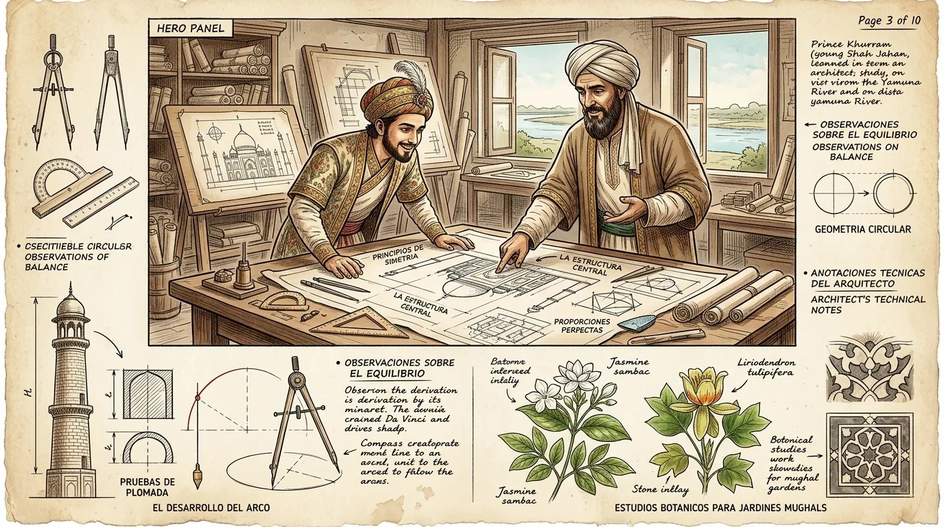 Prinz Khurram sucht Ustad Ahmad Lahauri auf, den bekannten persischen Architekten. Er hört aufmerksam zu, wie Lahauri die Prinzipien der Symmetrie und der…
