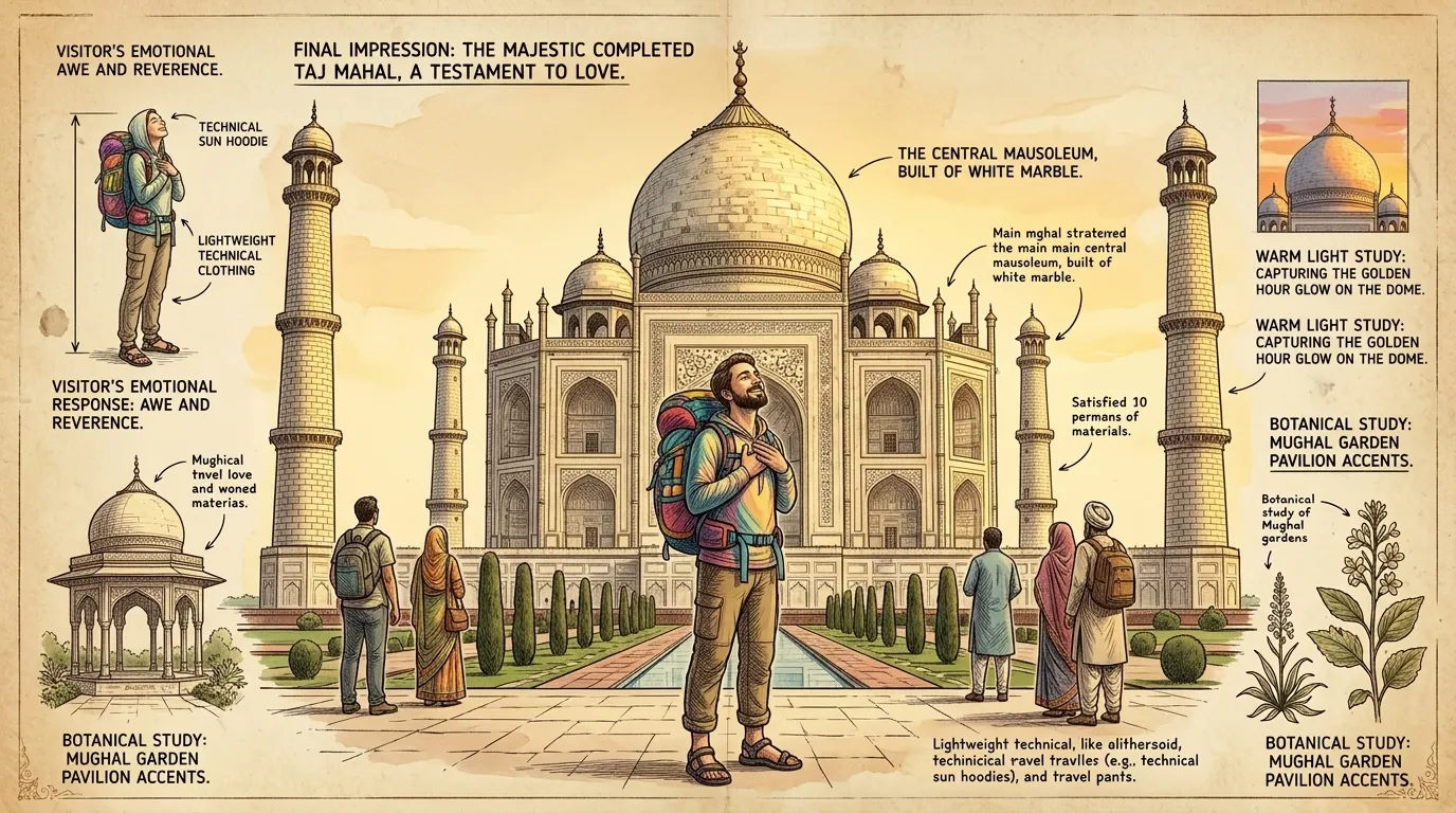 Jahrhunderte später bleibt der Taj Mahal ein Symbol der Liebe und architektonischen Brillanz, das Künstler, Dichter und Liebende auf der ganzen Welt inspiriert.