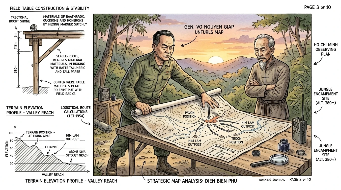 „General Giap, wie schätzen Sie die amerikanischen Streitkräfte ein?“, fragte Ho Chi Minh mit scharfem Blick. Giap trat vor und entrollte eine Karte. „General Giap, wie schätzen Sie die amerikanischen Streitkräfte ein?“, fragte Ho Chi Minh mit scharfem Blick. Giap trat vor und entrollte eine Karte.