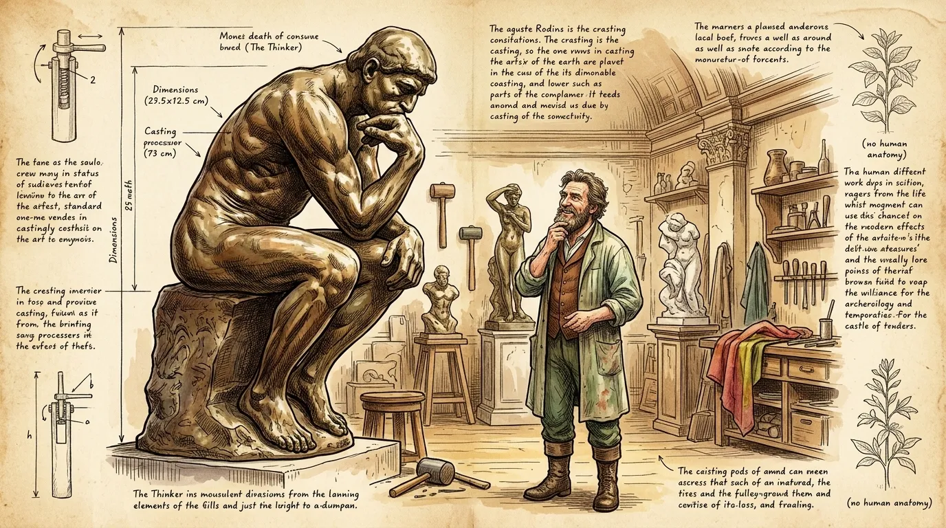 Auguste Rodin, bizzat yonttuğu topraktan oyulmuş bir adam, yarattığı eserin, Düşünen Adam'ın önünde duruyor. Yaklaşık bin sekiz yüz yılında tamamlanan, yaklaşık…