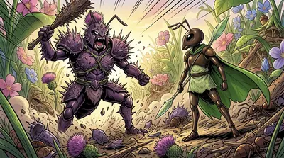 One by one, the Thistle Warriors fell, their purple armor no match for the ants' coordinated attacks. The tide had turned, but the Thistle King remained, a… One by one, the Thistle Warriors fell, their purple armor no match for the ants' coordinated attacks. The tide had turned, but the Thistle King remained, a…