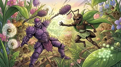 With lightning speed, Kai lunged forward, dodging the King's attack. He darted towards the mushroom cluster, grabbing a handful of the spores. With lightning speed, Kai lunged forward, dodging the King's attack. He darted towards the mushroom cluster, grabbing a handful of the spores.