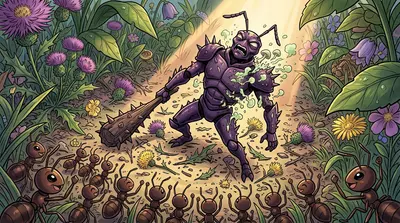 The spores burst against the armor, releasing a cloud of decay. The Thistle King screamed as his armor began to crumble. The spores burst against the armor, releasing a cloud of decay. The Thistle King screamed as his armor began to crumble.