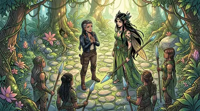 The warriors lowered their spears, a grudging respect in their eyes. The Emerald-Eyed leader stepped forward. "You have proven your courage and your skill," she… The warriors lowered their spears, a grudging respect in their eyes. The Emerald-Eyed leader stepped forward. "You have proven your courage and your skill," she…