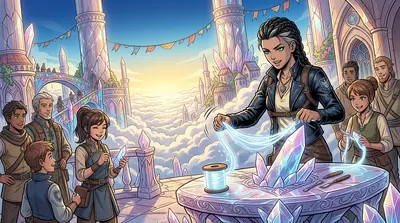 Elara returned to Aethoria with knowledge and resources. She taught her people the ways of the Sky-Garden, and together, they began to heal their city. Elara returned to Aethoria with knowledge and resources. She taught her people the ways of the Sky-Garden, and together, they began to heal their city.