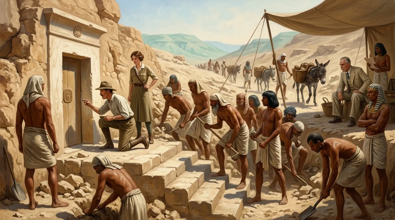 Months earlier, in November of 1922, the unforgiving sun beats down upon the Valley of the Kings. Howard Carter, then a man of fifty with sun-darkened skin and…