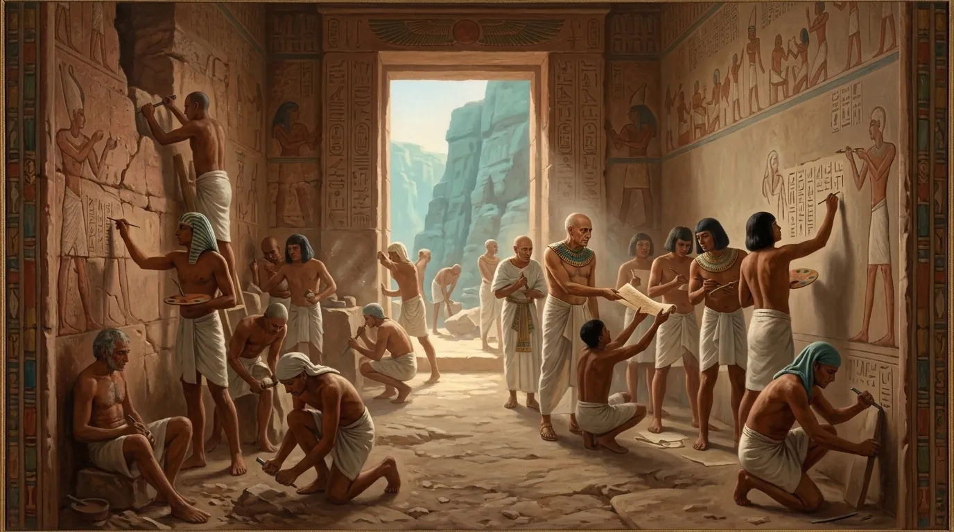 Three millennia before the glint of gold caught Carter's candle, in the Old Kingdom, the quarry at Aswan hums with the rhythmic chipping of tools against…