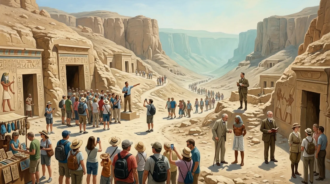 Decades have passed, a full century since the opening of Tutankhamun's tomb. The sun still beats relentlessly on the Valley of the Kings, but the site now…