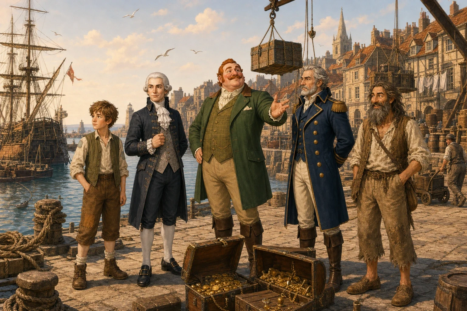 When they finally reached the spot marked on Flint's map, they found the pit already empty — for Ben Gunn, alone on the island for years, had long since dug up… When they finally reached the spot marked on Flint's map, they found the pit already empty — for Ben Gunn, alone on the island for years, had long since dug up…