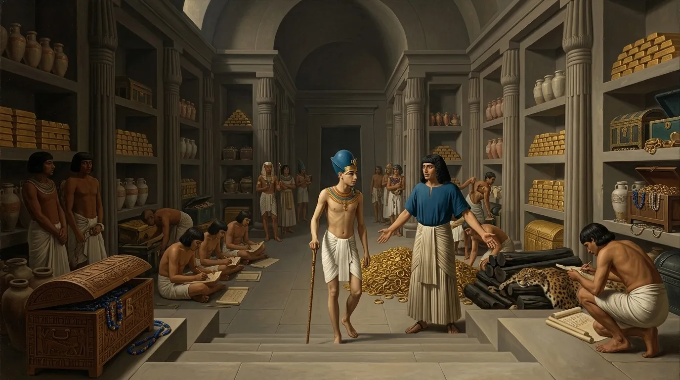 In the cavernous, cool depths of the Great Treasury in Memphis, where the scent of cedarwood mingled with the metallic tang of gold, countless chests and sealed…