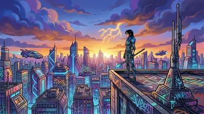 Valor stood atop the highest skyscraper, her silhouette a beacon of hope against the twilight sky. The city was safe, for now, but her vigilance would never… Valor stood atop the highest skyscraper, her silhouette a beacon of hope against the twilight sky. The city was safe, for now, but her vigilance would never…