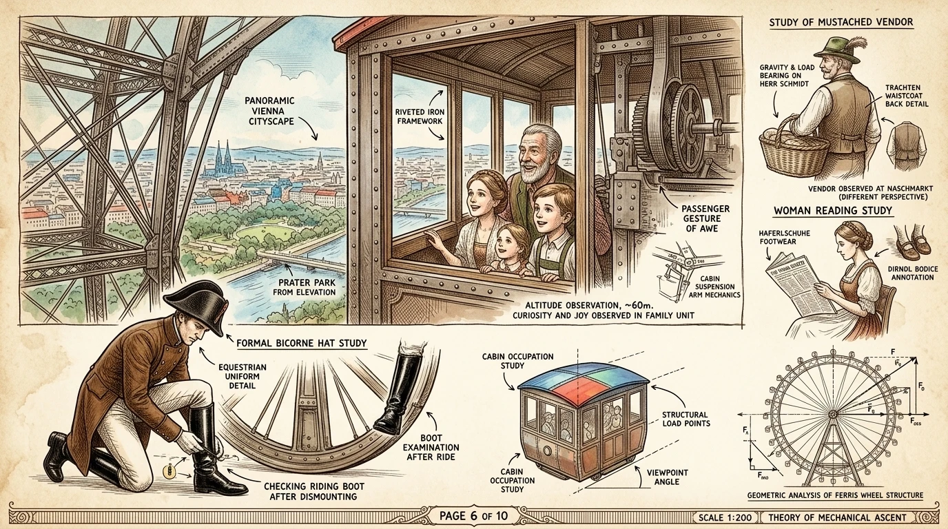 The Wiener Riesenrad, or Giant Ferris Wheel, in the Prater amusement park offers s of Vienna. Visitors ascend in vintage cabins to admire the cityscape, a…