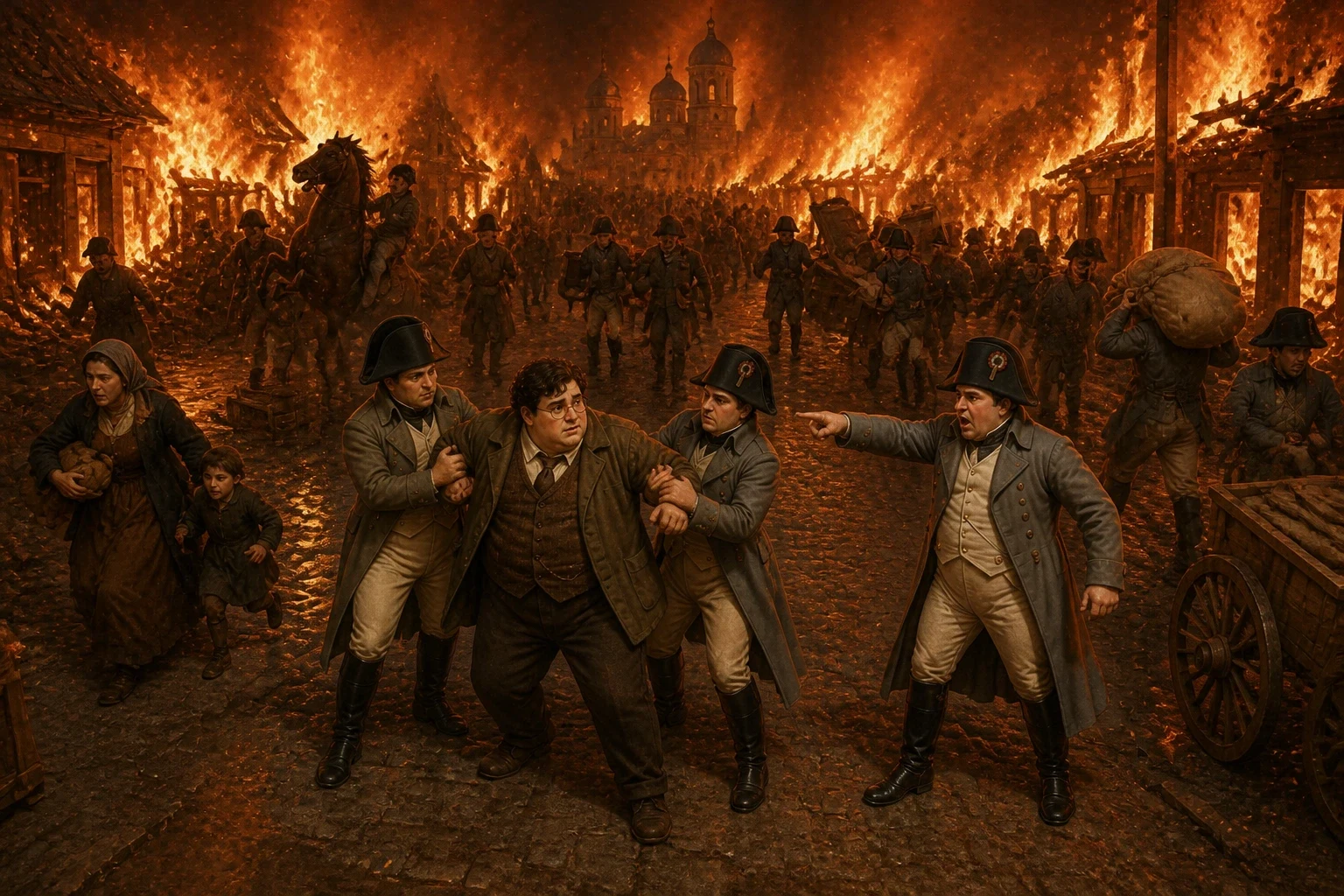 When the Russian army could not hold Moscow, it was abandoned, and most of its people fled with it. Napoleon's army marched into an almost empty city, and soon… When the Russian army could not hold Moscow, it was abandoned, and most of its people fled with it. Napoleon's army marched into an almost empty city, and soon…