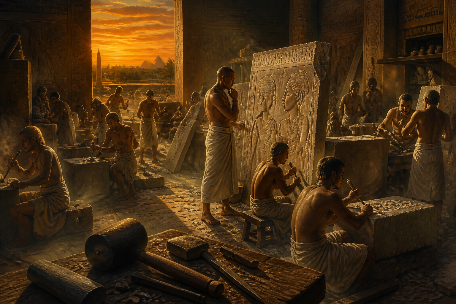 In the royal workshops of Amarna, Akhenaten's vision extends beyond the realm of religious reform, reshaping art itself. In the royal workshops of Amarna, Akhenaten's vision extends beyond the realm of religious reform, reshaping art itself.