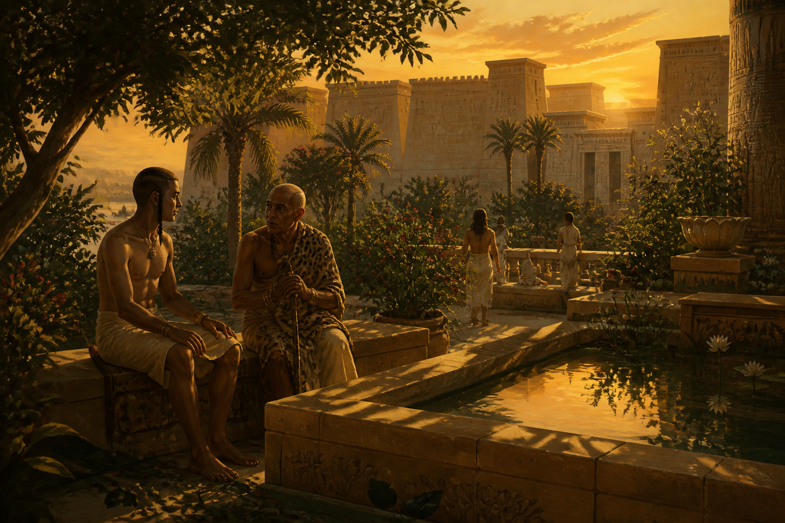 In the quiet of the Amarna palace gardens, young Tutankhamun contemplates the weight of his future. As the son of Akhenaten, his path is bound by the monumental… In the quiet of the Amarna palace gardens, young Tutankhamun contemplates the weight of his future. As the son of Akhenaten, his path is bound by the monumental…